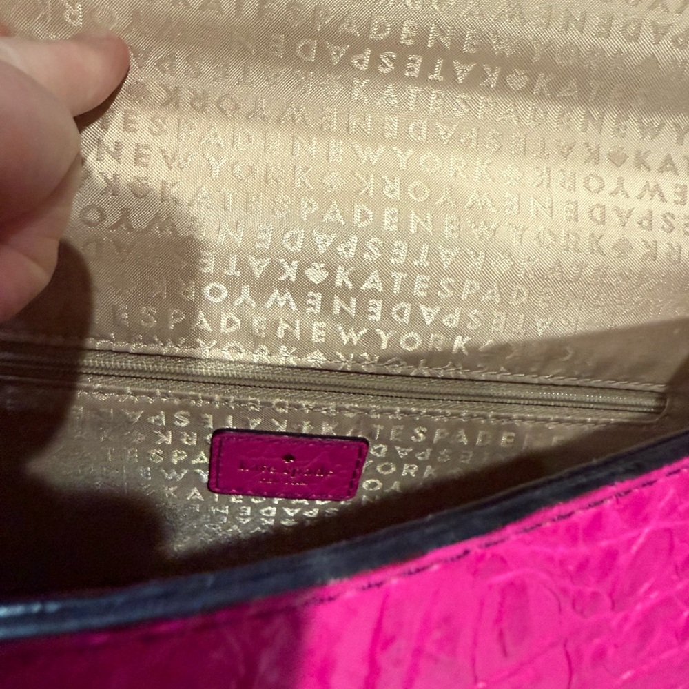 Hot pink Kate Spade Croc Satchel with Shoulder strap - Picture 10 of 15